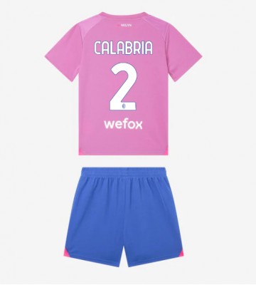 AC Milan Davide Calabria #2 Replica Third Stadium Kit for Kids 2023-24 Short Sleeve (+ pants)